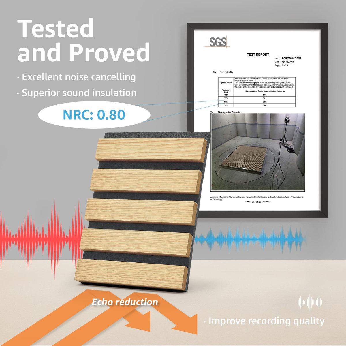 Art3D 2 Wood Slat Acoustic Panels For Wall And Ceiling - 3D Fluted ...