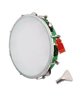 Uapan Dafli Musical Instrument I Dafli/Tambourine I 7Inch Hand Percussion Musical Instrument I Green Color I Small Tambourine