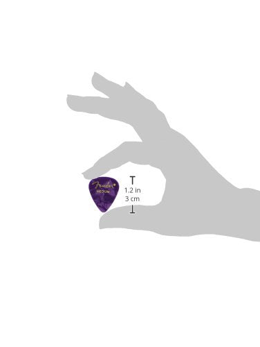 Fender Premium Celluloid Guitar Picks 351 Shape, Purple Moto, Medium, 12-Pack