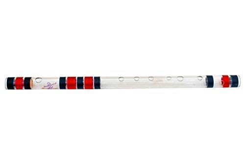 Shivz Muzic Flute, Acrylic (Transparent) Bansuri, D Sharp Base with Written Manual & Bag