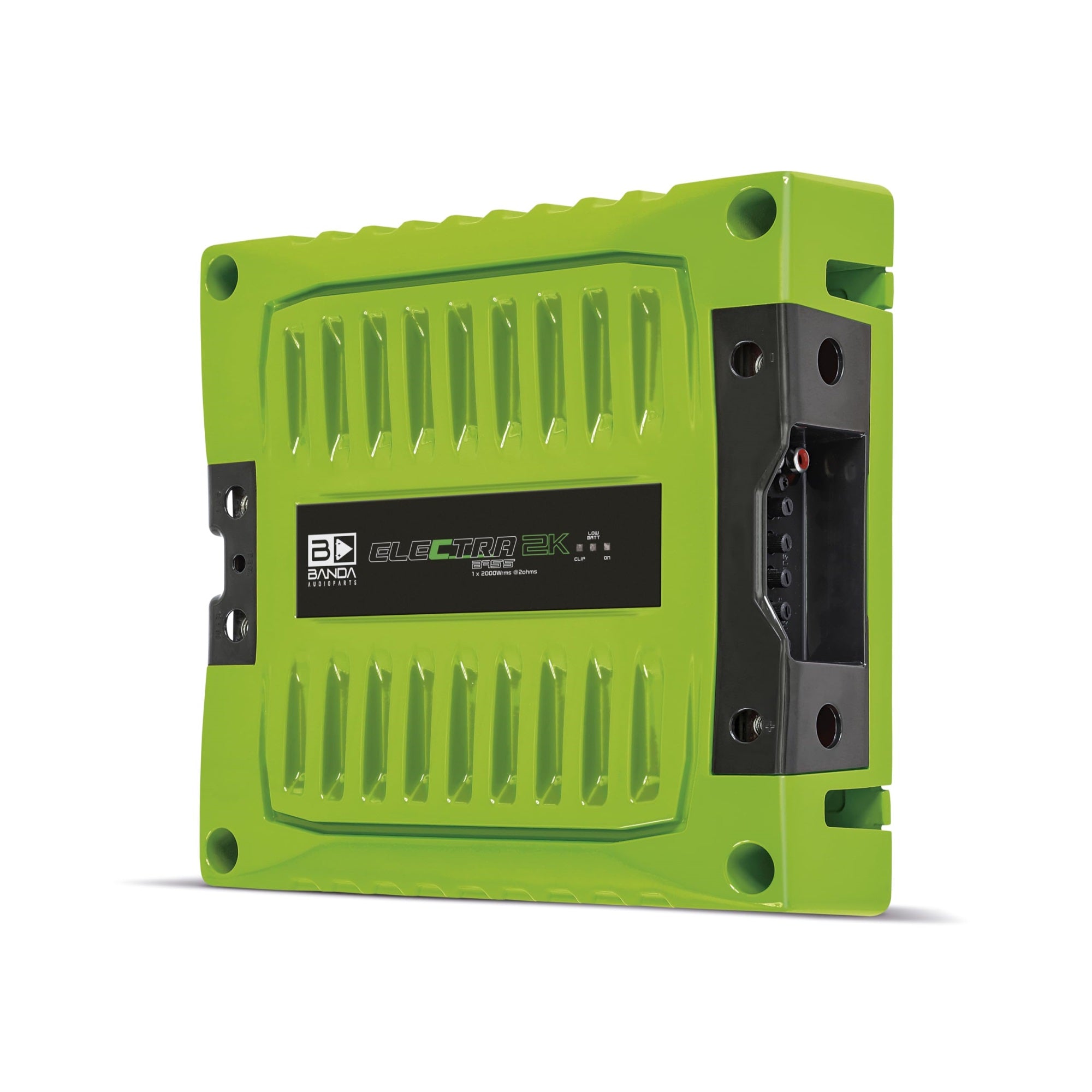 Electra 2000 Watt 2 Ohm Car Audio Single Channel High Power Amplifier Green