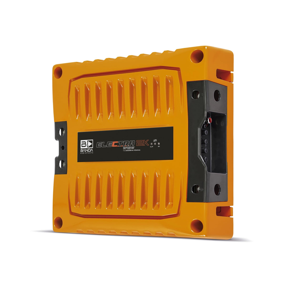 Electra 2000 Watt 2 Ohm Car Audio Single Channel High Power Amplifier Orange