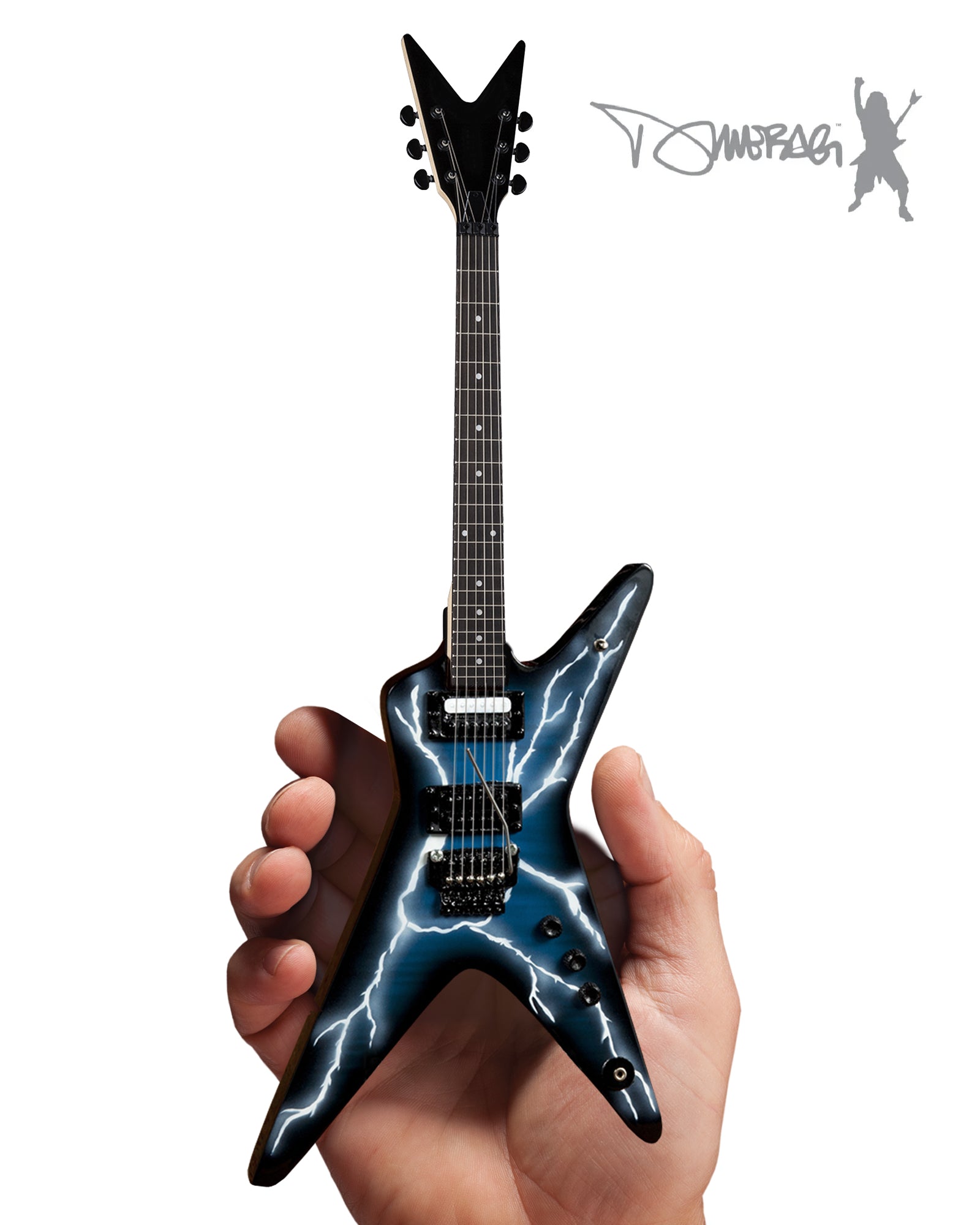 Licensed Dimebag Darrell Signature Lightning Bolt Miniature Guitar Replica