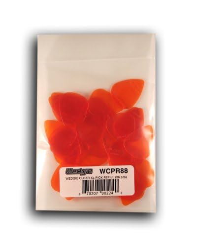 Wedgie WCPR88 0.88mm Wedgie Clear Pick Refill, 36 Pieces, Orange