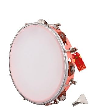 Uapan Dafli Musical Instrument Dafli/Tambourine 7Inch Hand Percussion Musical Instrument (Orange Color Small Tambourine)