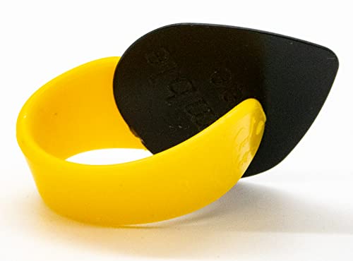 Fred Kelly Picks D5JB-M-3 Delrin Bumblebee Jazz Large Medium Guitar Pick,black/yellow