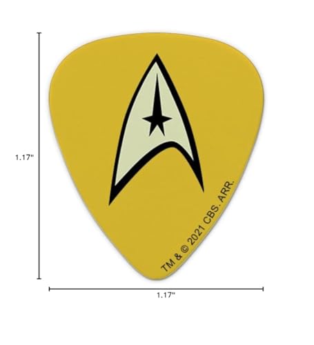 Star Trek Command Shield Novelty Guitar Picks Medium Gauge - Set of 6