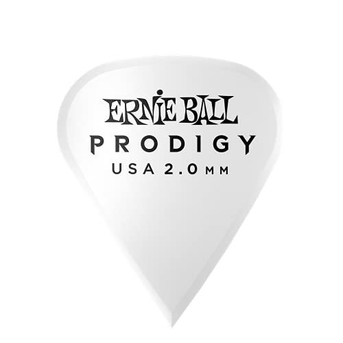 Ernie Ball Prodigy Guitar Picks, Sharp, White 20Mm, 6-Pack (P09341)