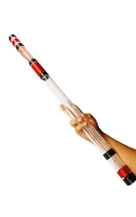 Gold Rush C Sharp Medium Professional Acrylic Flute Middle Octave Bansuri 18.5 Inch Transparent With Free Carry Bag (C#Ma017)