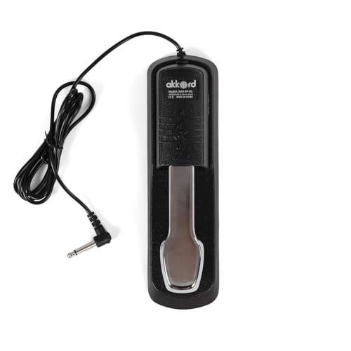 Akkord AKD SP-01 Sustain Pedal for Digital Piano, Electronic Keyboard, MIDI Synthesizer with Polarity Switch and Anti-Slip Pad- 
