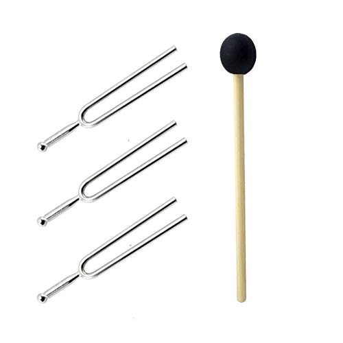 S-Mechanic Tuning Fork, 3 Pack A440Hz Tuning Fork - Standard A 440 Hz Violin Guitar Tuner Musical Instrument with Silicone Hamme