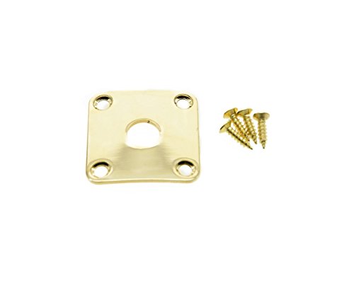 Kaish Gold Metal Curved Bottom Jack Plate Curved Base Square Jackplate For Les Paul Lp Guitars