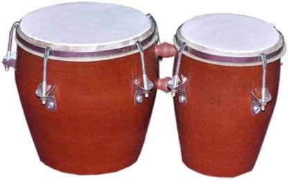Ganpati Traders Indian Professinal Two Piece Hand Made Wooden Bongo02(Brown)