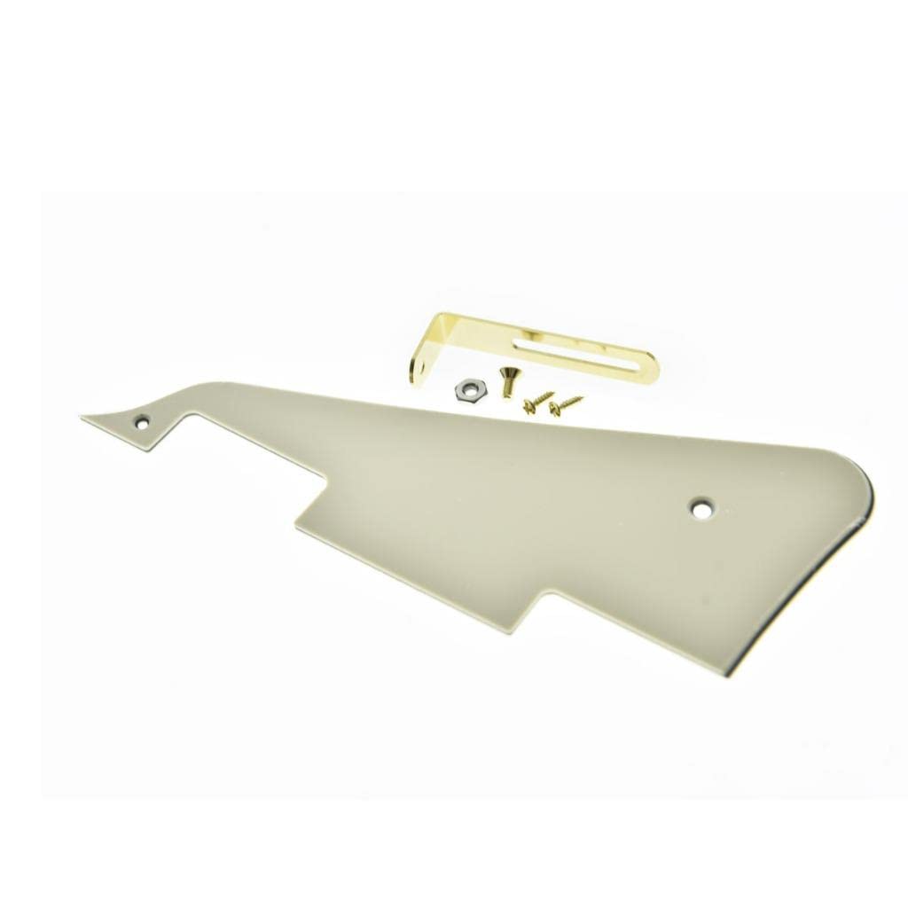 Dopro LP Guitar Pickguard and LP Stainless Steel Bracket with Gold Steel Mounting Screws for USA Les Paul Aged White