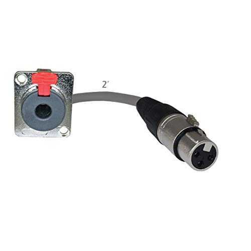 MCSPROAUDIO 2ft Pigtail: 1/4 TRS Panel Mount to XLR Female Plug (Gray)