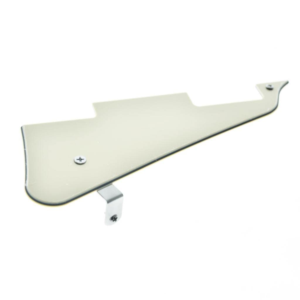 Kaish Aged White 3 Ply Lp Guitar Pickguard With Chrome Stainless Steel Bracket And Steel Mounting Screws For Usa Les Paul
