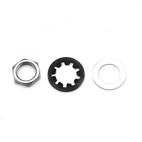 MAXCHEER Set of 4 Guitar Nuts, washers & Lock washers for 1/4 2-Conductor Guitar/Bass Output Jack