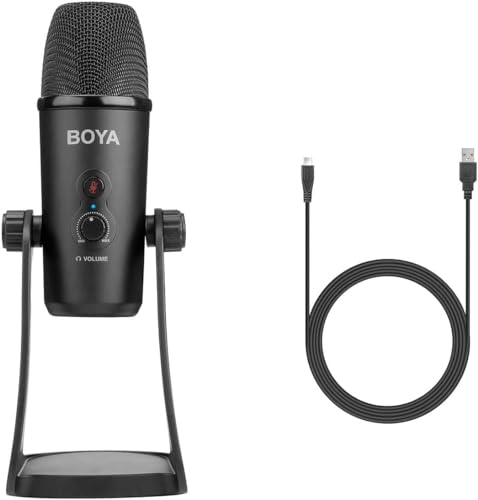 Boya BY-PM700 USB Computer Microphone for Vlog Conference Live, Condenser Microphone with Flexible Polar Pattern for Windows and
