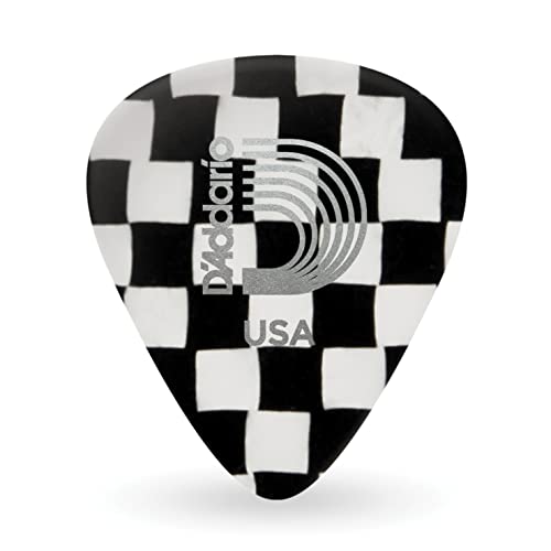 Daddario Accessories Checkerboard Celluloid Guitar Picks, Light, 25 Pack
