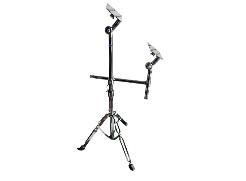SAIMUSICALS Dual Octopad Stand (Nickel) Good Keybord Lyrics Foldable Violin Music Sheet Holder Adjustable Orchestra Conductor Mu
