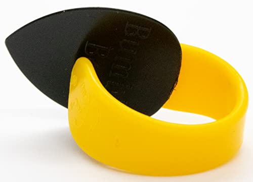 Fred Kelly Picks D5JB-M-3 Delrin Bumblebee Jazz Large Medium Guitar Pick,black/yellow