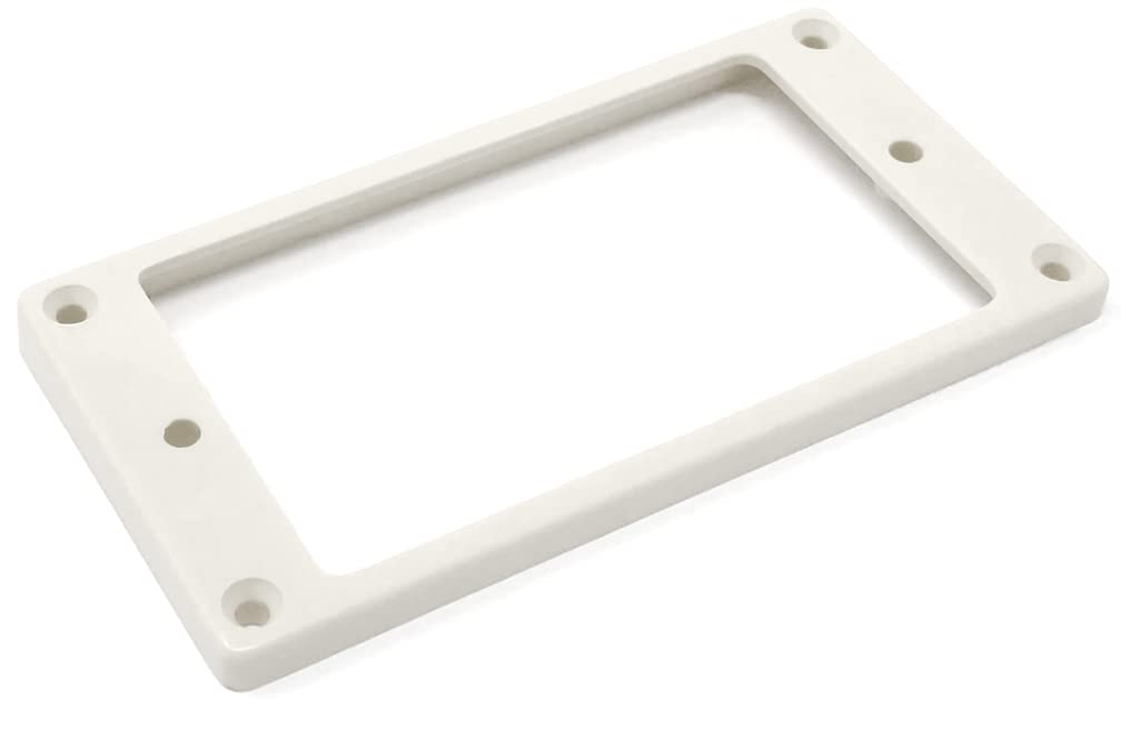 Vintage Forge White Flat Bottom Humbucker Pickup Mounting Ring Slanted (5Mm-7Mm) Compatible With Epiphone Guitars Hr120F-Wht