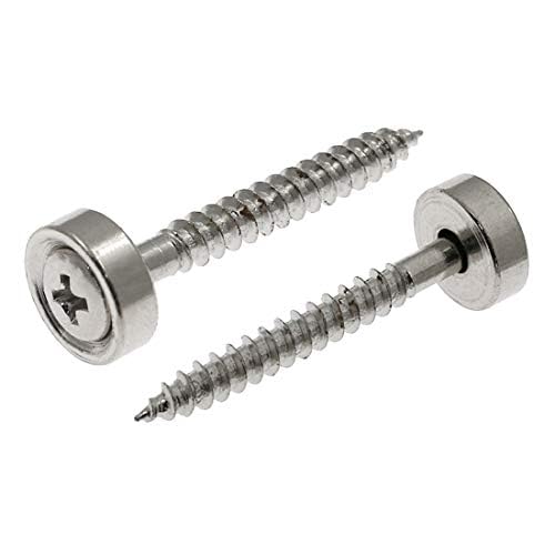 Hordion 4Pcs Guitar Neck Mounting Screws Ferrules Bushings with Nuts for Electric Guitar Bass, Silver