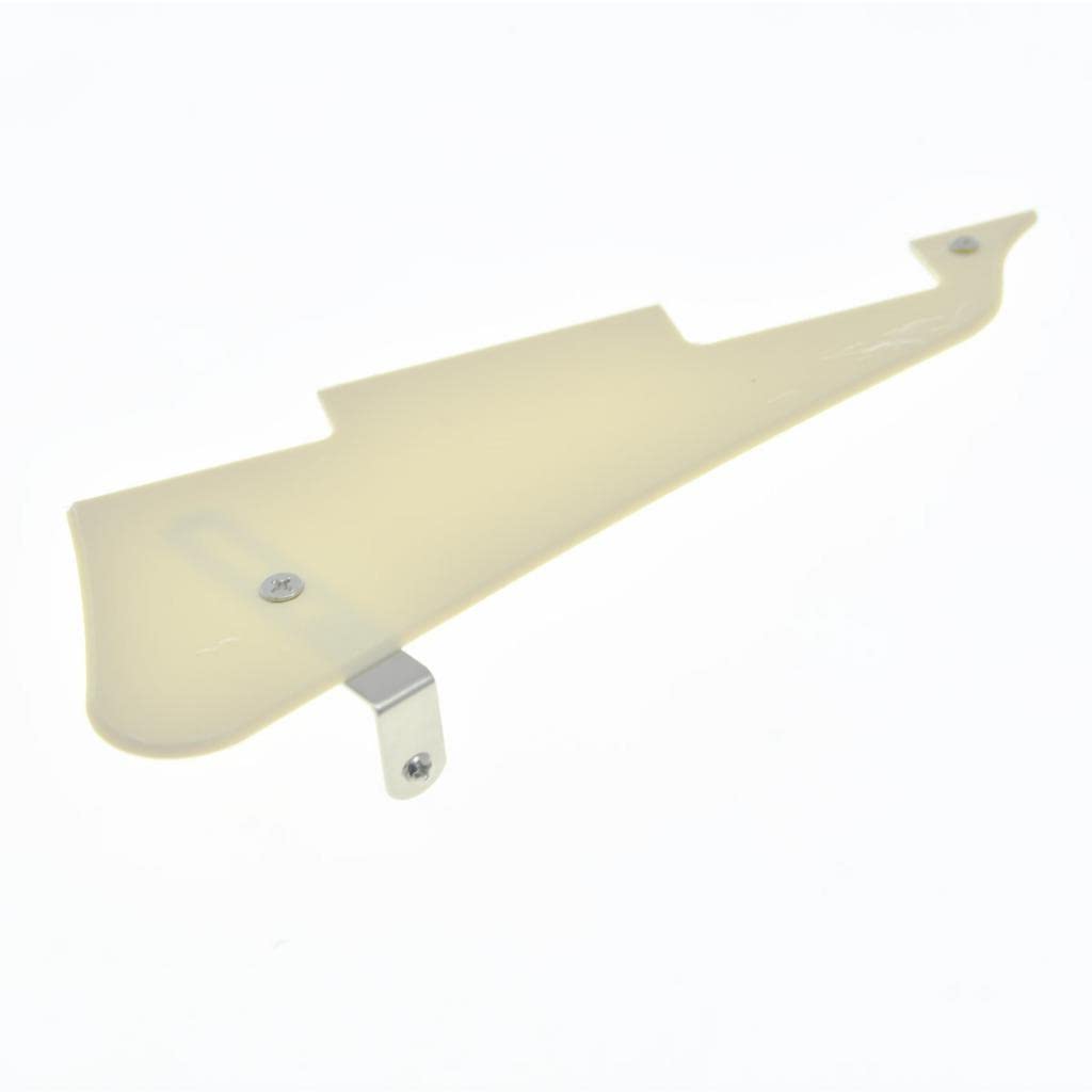 Kaish Solid Cream 1 Ply Lp Guitar Pickguard With Nickel Stainless Steel Bracket And Steel Mounting Screws For Usa Les Paul