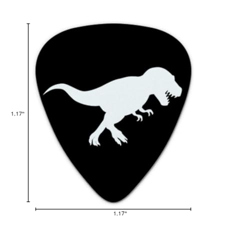 Dinosaur Tyrannosaurus Rex Black White Novelty Guitar Picks Medium Gauge - Set of 6
