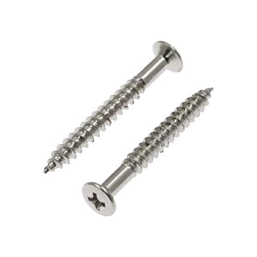 Hordion 4Pcs Guitar Neck Mounting Screws Ferrules Bushings with Nuts for Electric Guitar Bass, Silver