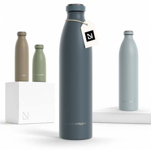LARS NYSAM Stainless Steel Insulated Water Bottle 34oz  1000ml BPA-free Insulated Thermo Flask for Hot and cold Beverages  Leakp