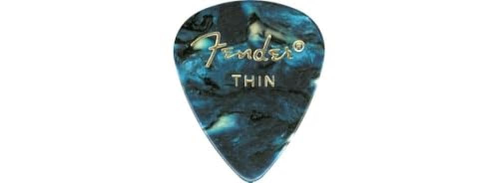 Fender Premium Celluloid Guitar Picks 351 Shape, Blue Moto, Heavy, 12-Pack