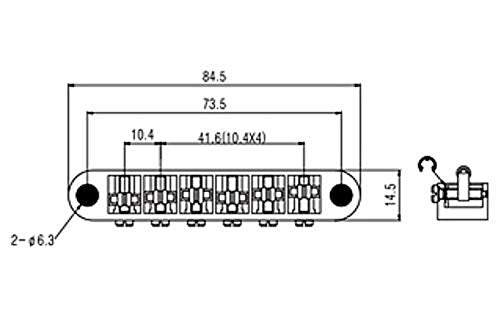 KAISH Chrome Guitar Roller Saddle Bridge Tune-O-Matic Bridge with Roller Saddles For Epi Les Paul,SG,Dot,Bigsby Guitar with M8 T