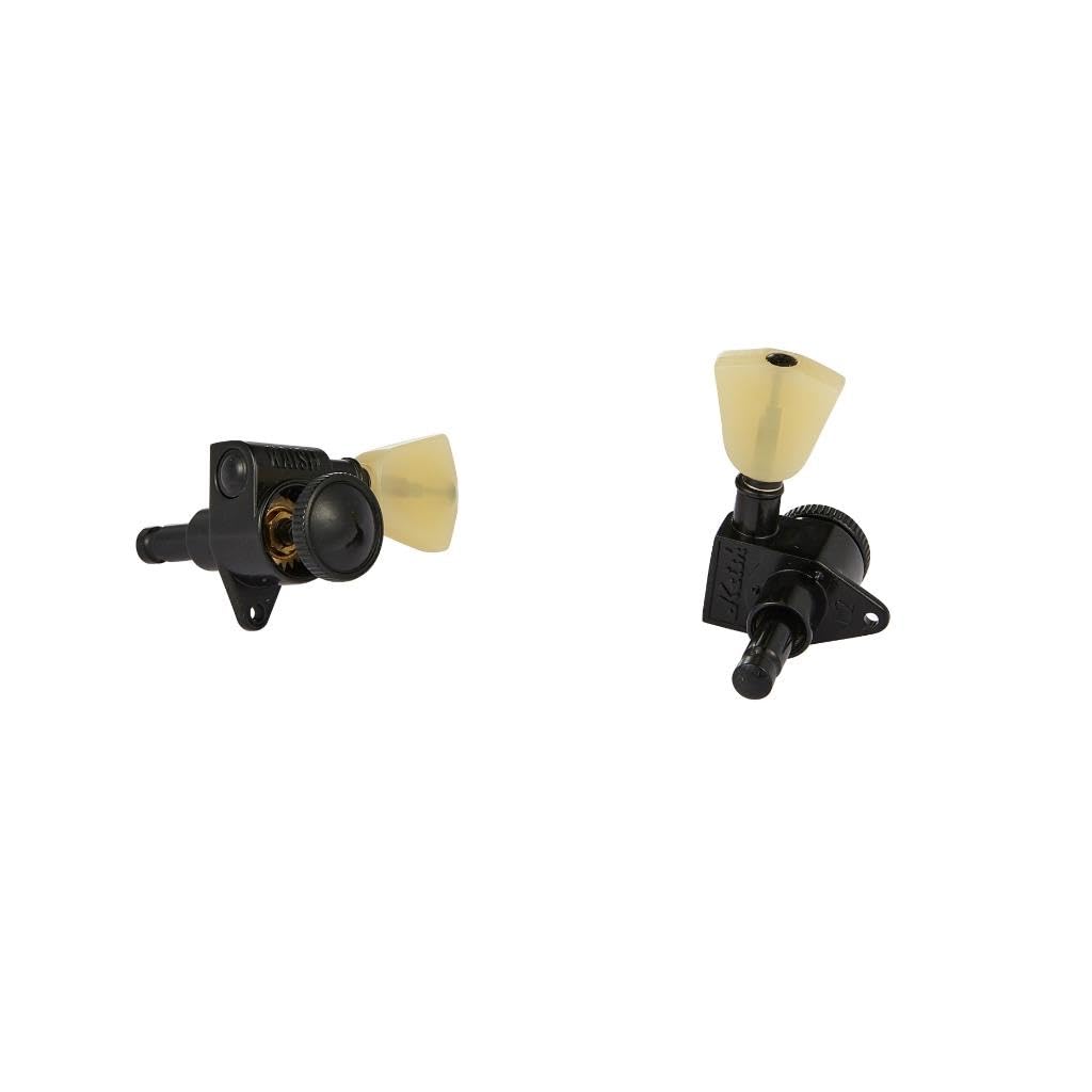 KAISH Black 3+3 Locking Tuners 21:1 Locking Tuning Machines Locking Tuning keys with Vintage Keystone Buttons for USA LP/Les Pau