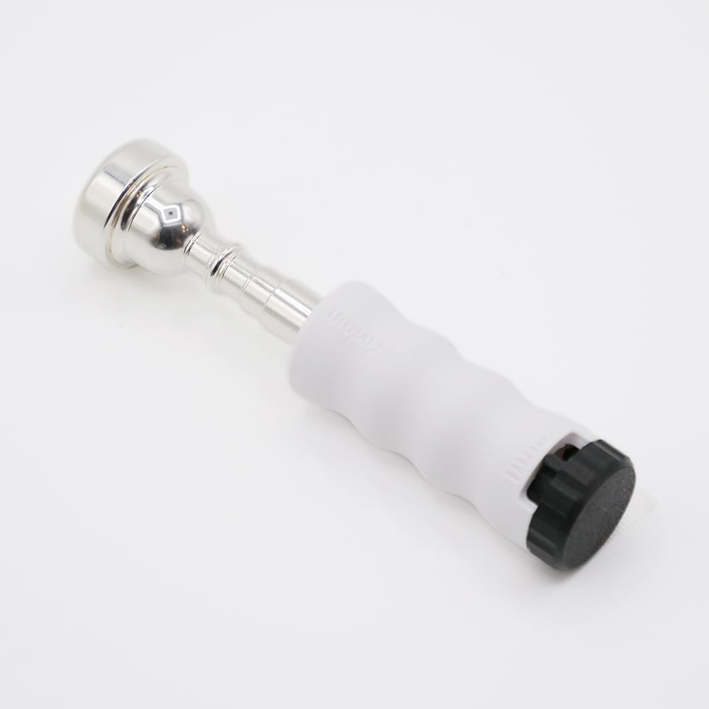 Trumpet Mouthpiece Buzzing Practice Tool - Anywhere Practice & Warm-up - One-Touch Adjustable Resistance - BRASS BUZZ TRAINER (W