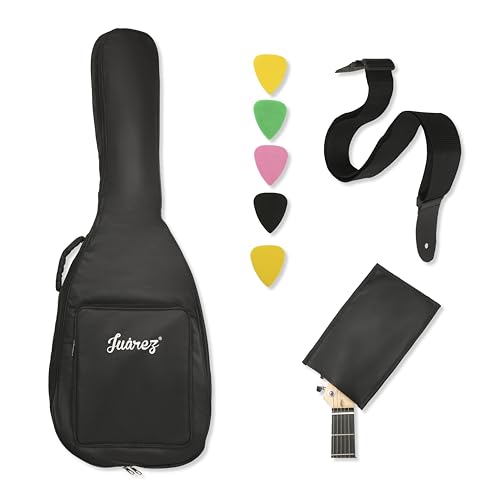 Juarez Padded Acoustic Guitar Bag Jz-Pgb40 | Fits 38, 39 & 40 Inch Guitars | Backpack Style Gig Bag With Strap, Picks & Neck Pro