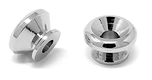 Vintage Forge Guitar Strap Buttons Chrome Modern Style Universal Fit for Acoustic and Electric Guitar and Bass (2) with Screws a