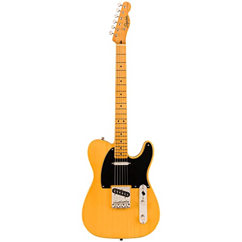 Squier By Fender Electric Guitar, Classic Vibe 50S Telecaster, Maple Fingerboard With Vintage-Style Tuning Machines, Butterscotc