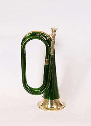 Sm Sai Musical Green Copper Musical Bugle For Kids/Boys/Girls Trumpet Use For School Or Army