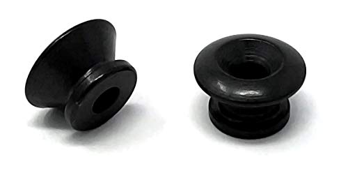 Vintage Forge Guitar Strap Buttons Black Modern Style Universal Fit for Acoustic and Electric Guitar and Bass (2) with Screws an