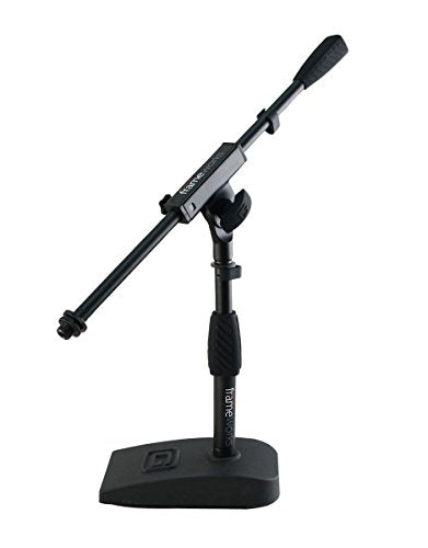 Gator Frameworks Short Weighted Base Microphone Stand With Soft Grip Twist Clutch, Boom Arm, And Both 3/8 '' And 5/8 '' Mounts;