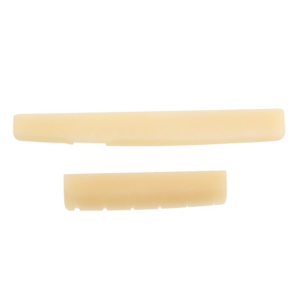 Lywsmsk Unbleached Acoustic Guitar Bone Nut & Saddle Set For Ymh Ll &A Series Acoustic Guitar 44Mm / 75Mm