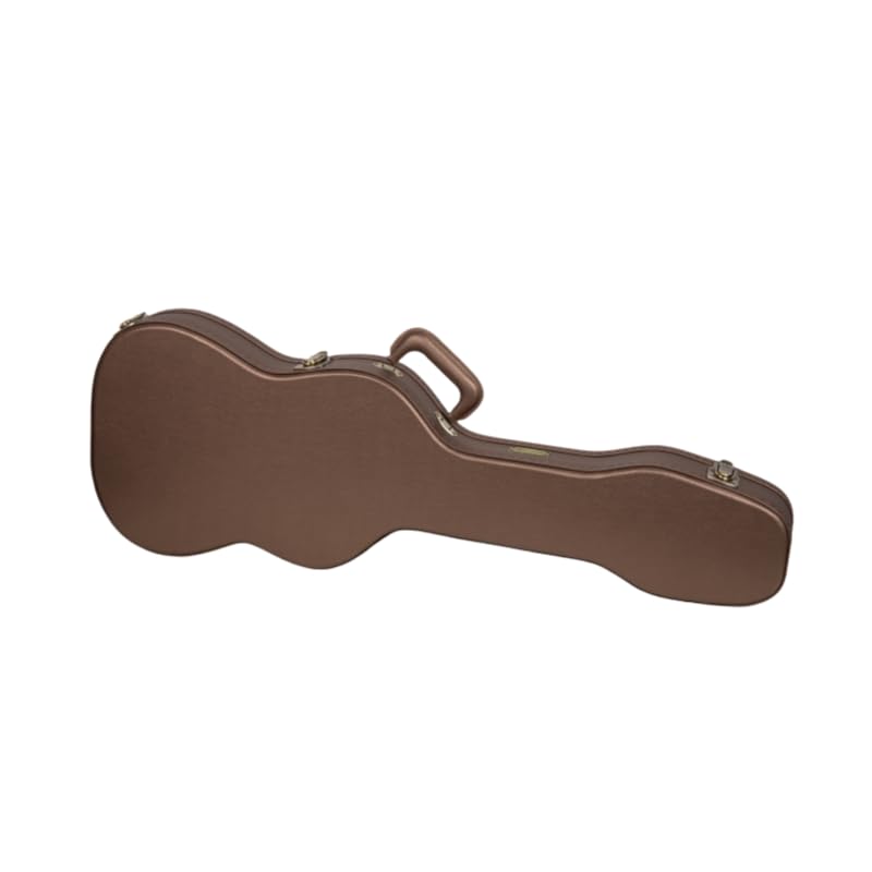 Crossrock Contoured Wooden Electric Guitar Case for Stratocaster & Telecaster | Chocolate Brown Finish,Purple Velvet Interior, L