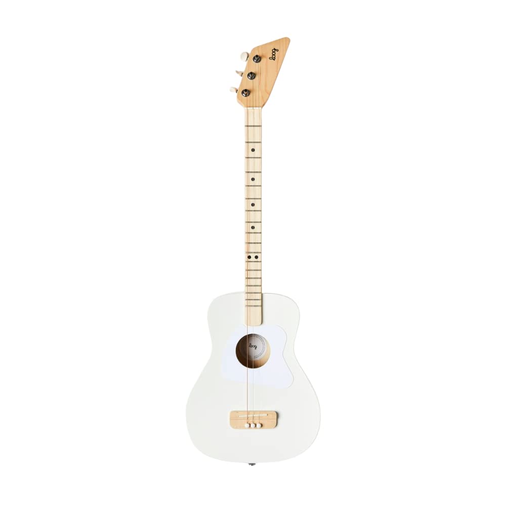 Loog Pro Acoustic Kids Guitar 3-Strings Ages 6+ Learning App And Lessons Included White