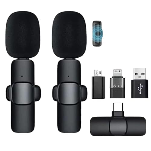 Uptrend Wireless Collar Mic For Type-C Android Cell Phone,Tablets & Iphone Supported Microphone, Noise Reduction Lapel Mike -Sho