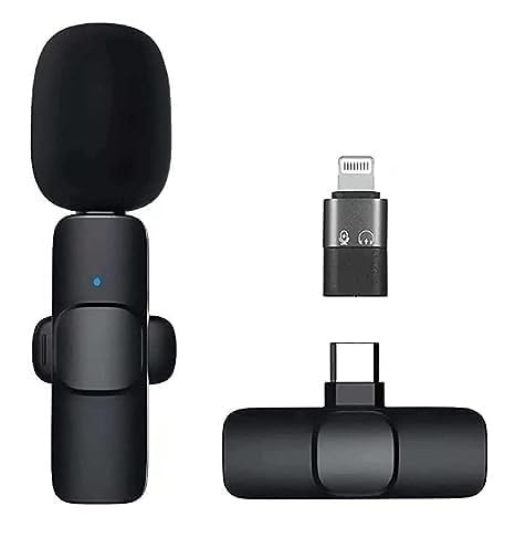 Invicto K8 Lavalier Wireless Collar Mic Noise Cancellation Plug Play Rechargeable Microphone For Andriod/Type-C/Iphone Devices F