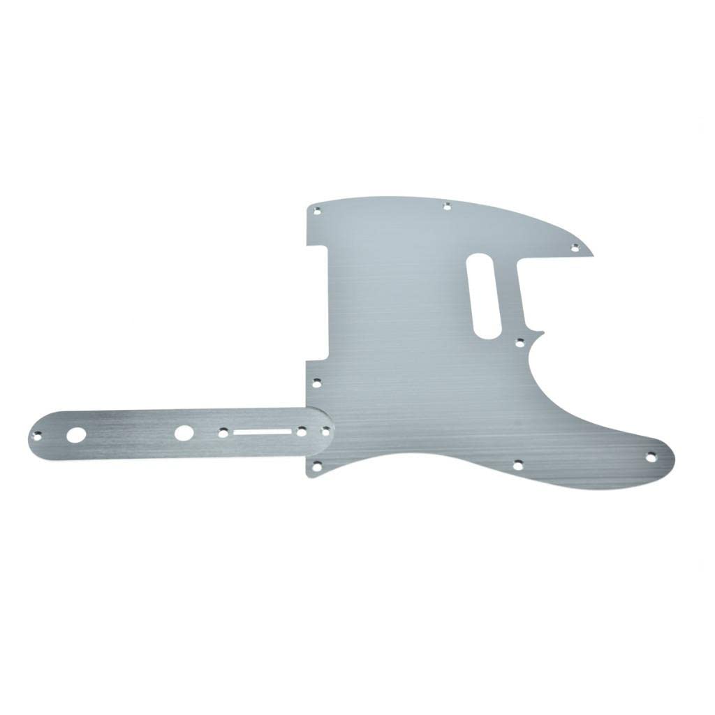 KAISH Metal Aluminum Anodized Tele Pickguard with Metal Control Plate and Screws for American/Mexican Telecaster Silver
