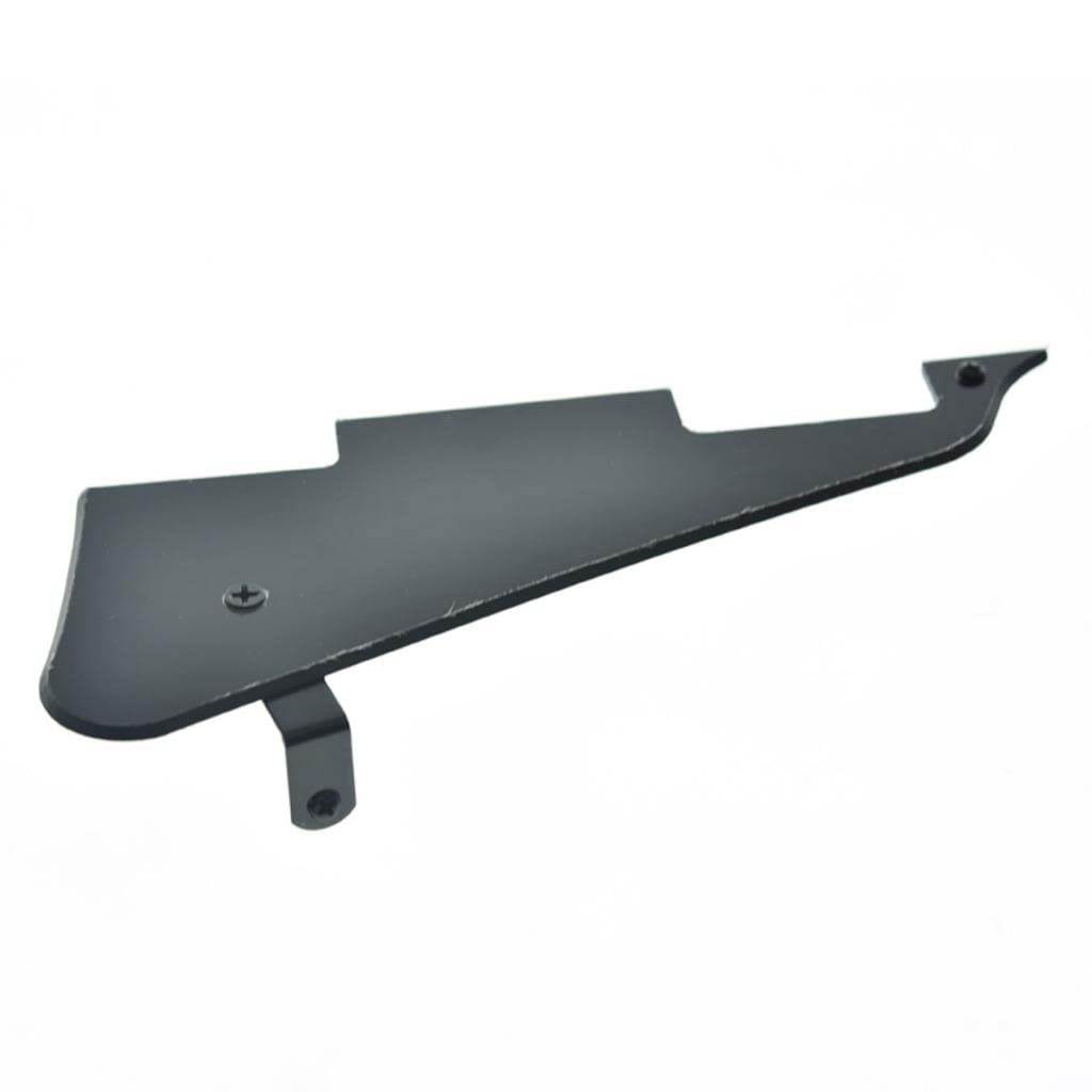 Kaish Solid Black 1 Ply Lp Guitar Pickguard With Black Stainless Steel Bracket And Steel Mounting Screws For Usa Lp Guitars