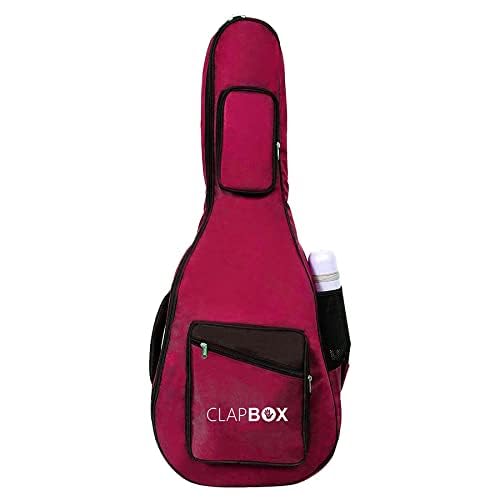 Clapbox Acoustic Guitar Bag (Maroon), Waterproof & Padded, Multiple Pockets