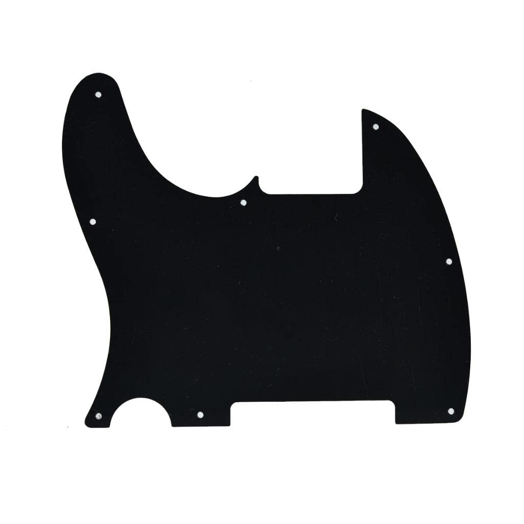 KAISH 8 Hole Tele Blank Guitar Pickguard Tele Pick Guard Scratch Plate for Telecaster Esquire Black 3 Ply